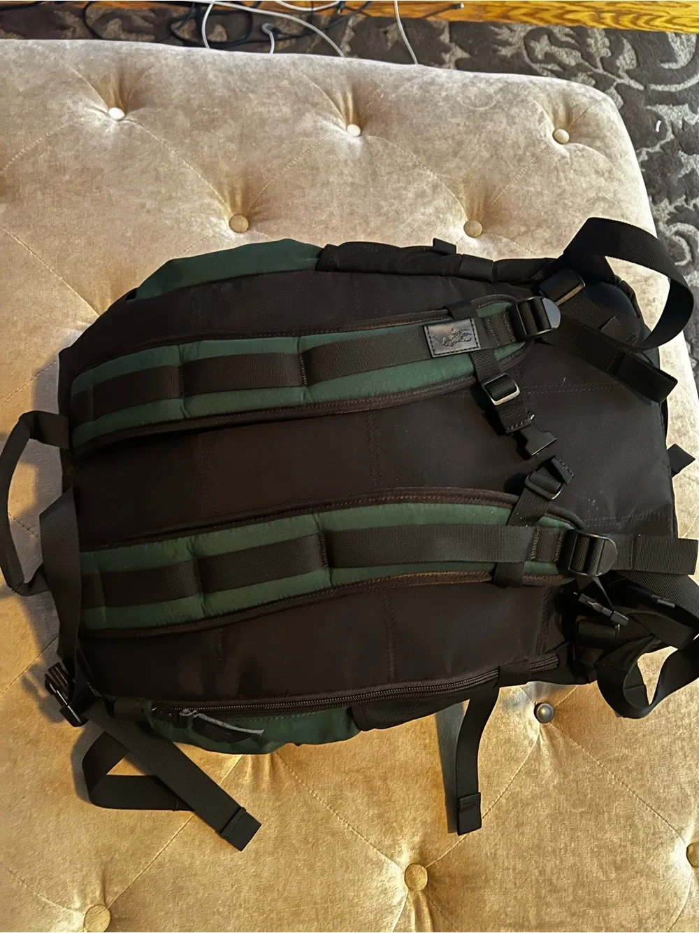Polo by Ralph Lauren Green Nylon Dual-Pocket Roll-Top Backpack